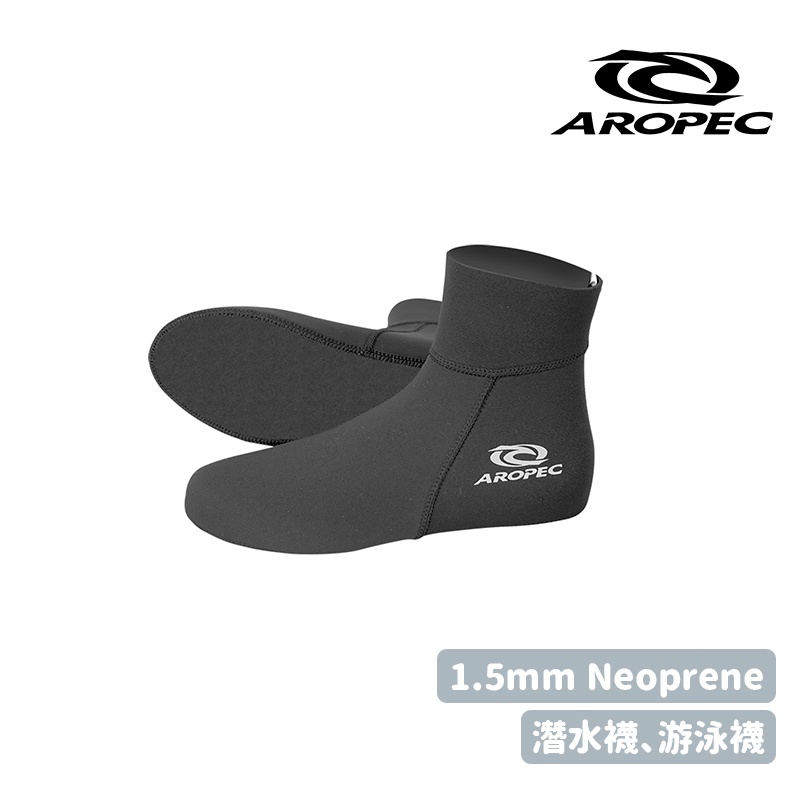 Aropec 台灣 1.5mm 潛水襪套 游泳襪 Neoprene 游泳 潛水 海灘 船帆 水上活動SK-3-1D-BK