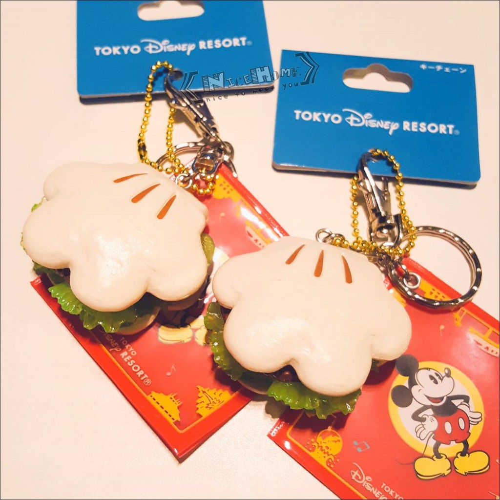 日本帶回 ✨ 東京迪士尼 DISNEY米奇手手掛包刈包生菜漢堡 吊飾鑰匙圈