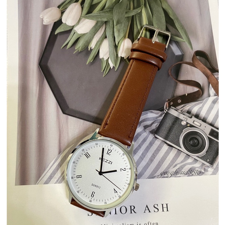 經緯度鐘錶 KEZZI珂紫 紳士 仕女造型指針錶 日本機芯 時尚質感皮帶 情侶錶雜誌廣告款【特惠價加送電池】 K1472