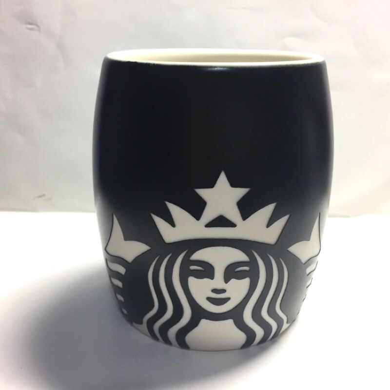 全新絕版14oz星巴克Starbucks女神馬克杯女神Logo馬克杯黑色浮雕 經典女神馬克杯