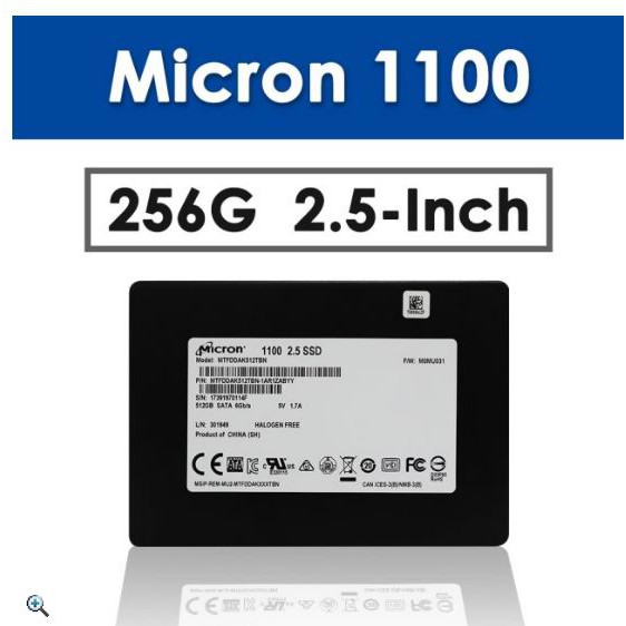 全新美光 MICRON 1100 256GB 2.5吋SSD SATA 3 固態硬碟