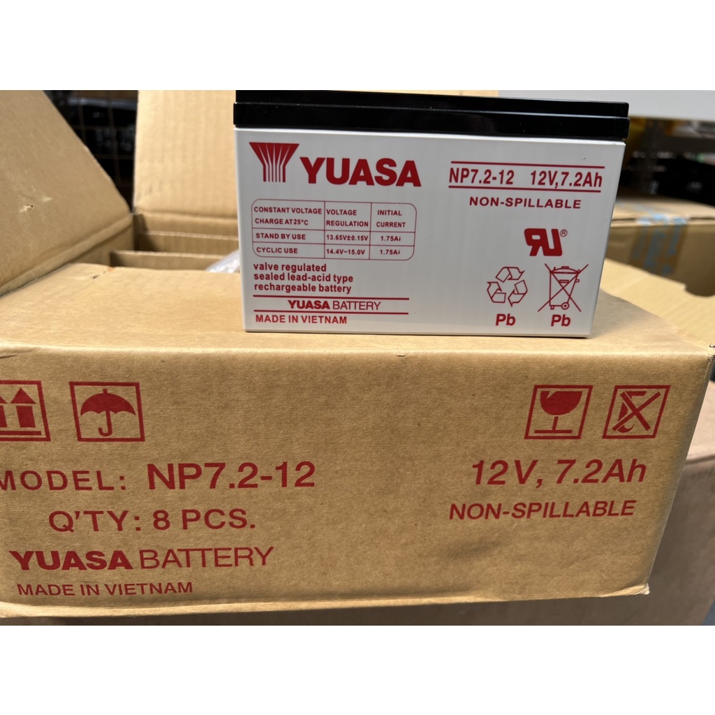 花電 2022 8顆/箱 不能再便宜 YUASA湯淺 NP7.2-12 UPS不斷電系統/消防電池 飛瑞 台達 科風