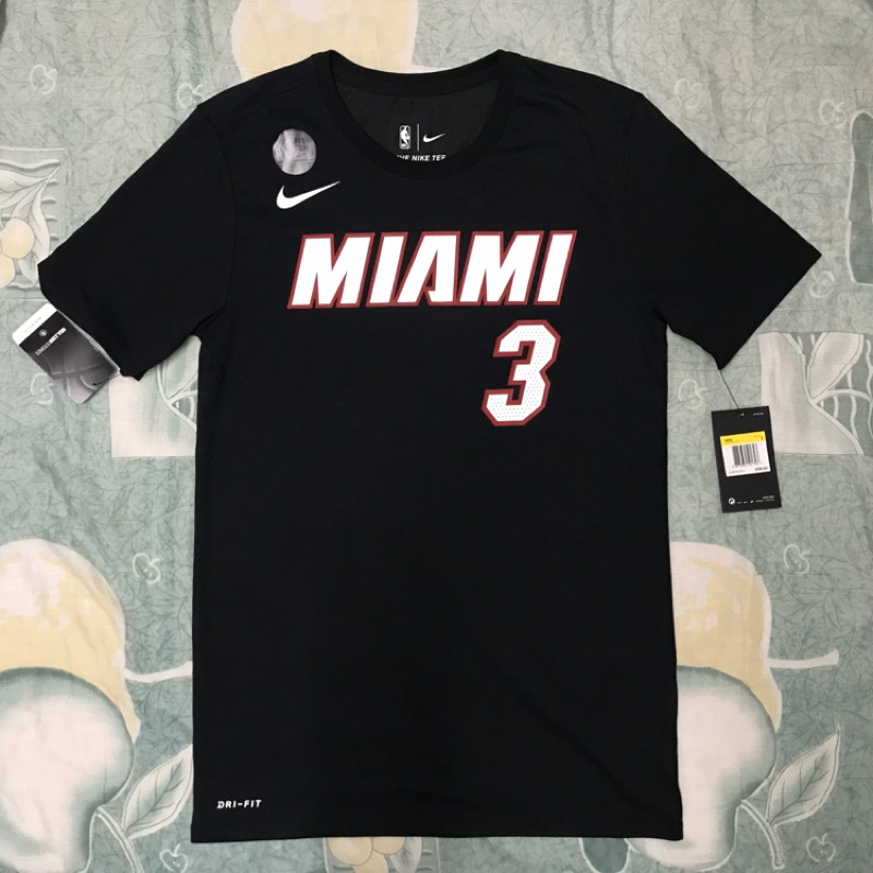 NIKE miami heat wade number t 熱火 背號 tee