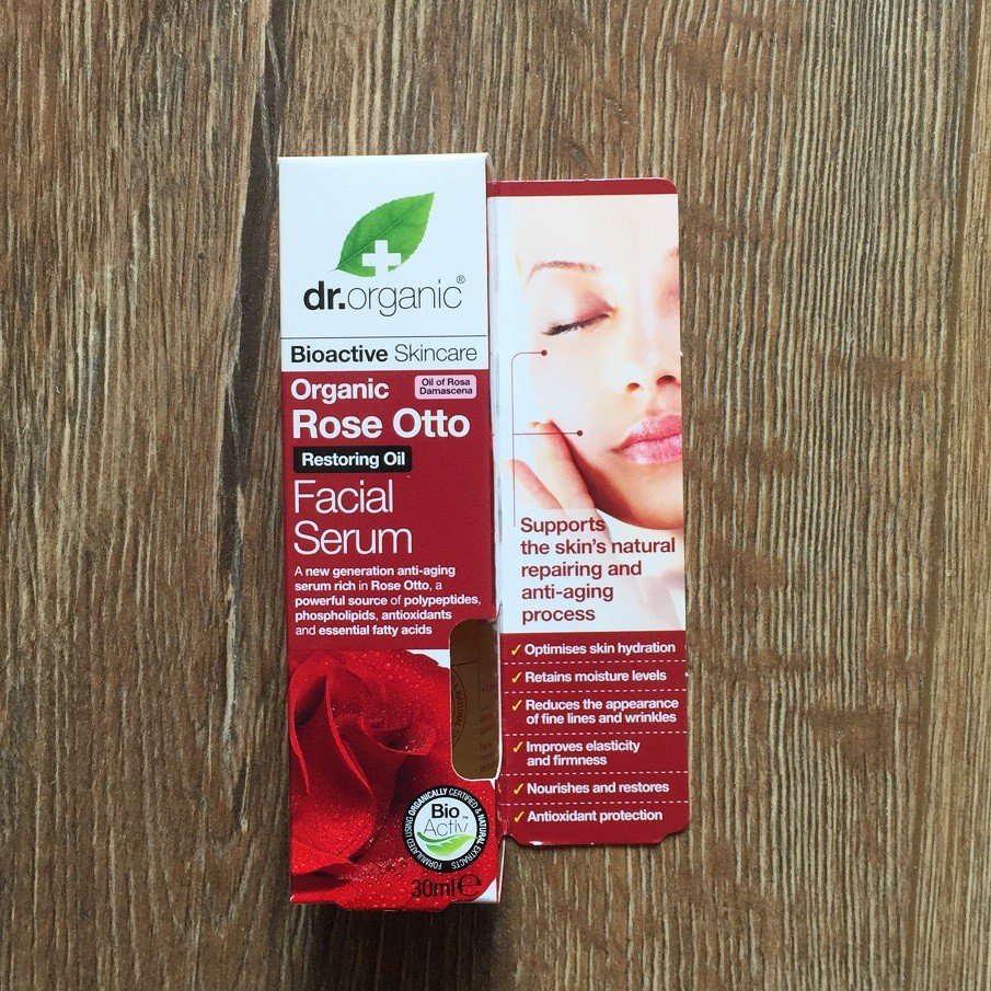 英國製 Dr.Organic Rose Otto Facial Serum 奧圖玫瑰精油臉部精華液 有機新品