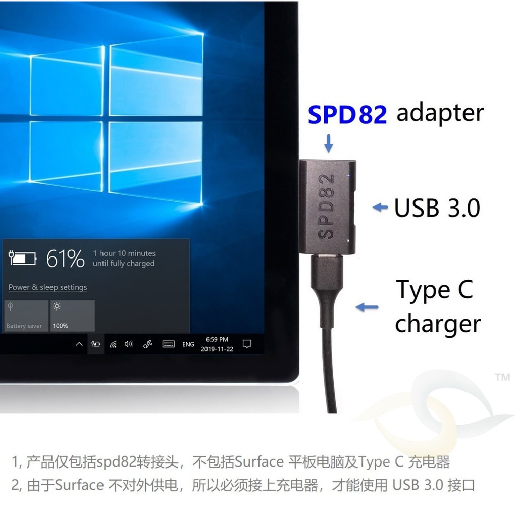 【現貨 Surface充電線 PD充電  磁吸轉接頭SPD82】微軟Surface筆電適用 15V充電接頭轉Type-C