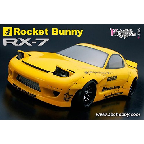 *TSR* ADD 1/10 Mazda RX-7 FD3S+火箭兔大包寬體 遙控甩尾飄移車 PANDEM 透明車殼