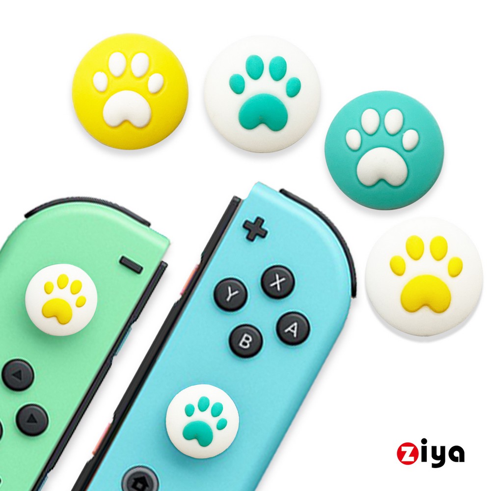 [ZIYA]任天堂 SWITCH JOY-CON SWITCH LITE 按鈕帽蓋 好萌喵喵 4入(不含手把)