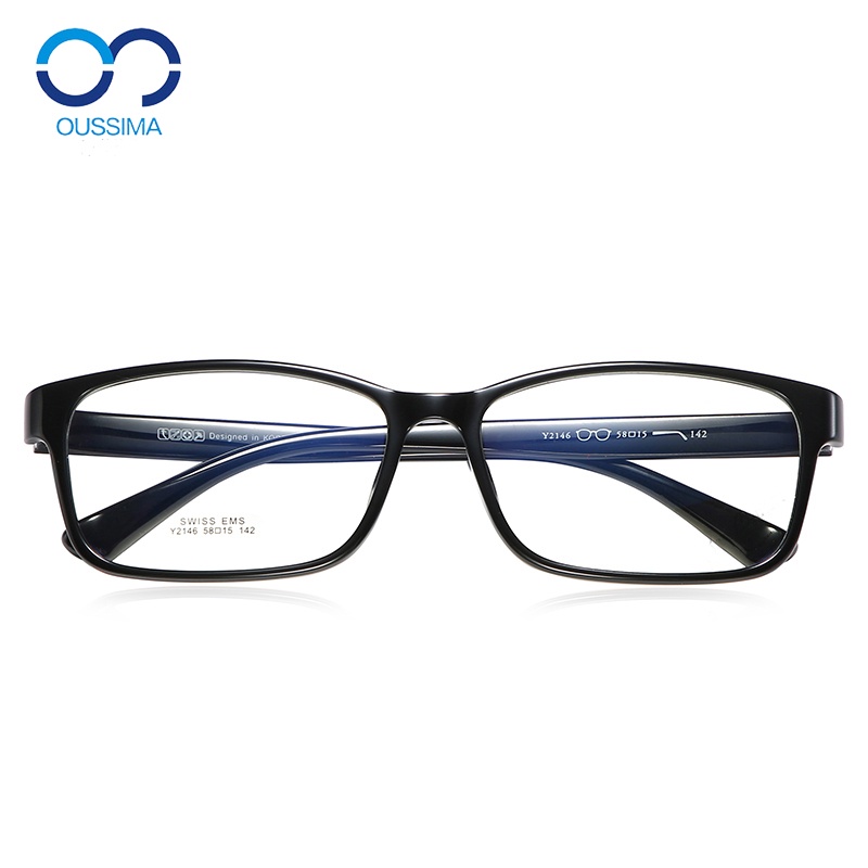 OUSSIMA歐斯邁大臉TR90休閑眼鏡黑色全框加大加寬男女眼鏡架大號眼鏡框胖臉眼鏡