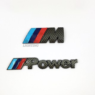 BMW 1 x 碳纖維 ///M 電源標誌汽車側面後標誌貼紙徽章貼花寶馬