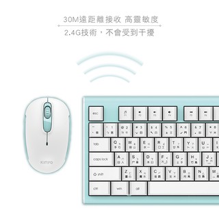 含稅全新原廠保固一年KINYO馬卡龍色無線2.4GHz鍵盤滑鼠組(GKBM-883)字號R4A106