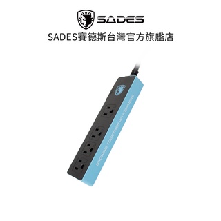 SADES 1切4孔 1.5米 大電流新安規黑色延長線 (不泛黃/電競電腦用/阻燃/耐高溫/超額17A/1650W)
