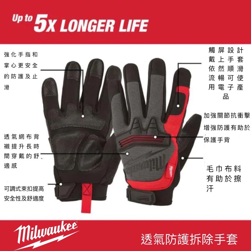 含稅🔆限量特價米沃奇Milwaukee美沃奇止滑Armortex工作手套防寒手套 拆除手套