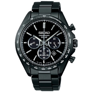 【SEIKO】太陽能黑鋼三眼計時腕錶 42mm 水晶鏡面 SBPY169J V175-0FA0SD 台灣公司貨SK022
