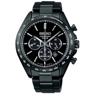 【SEIKO】太陽能黑鋼三眼計時腕錶 42mm 水晶鏡面 SBPY169J V175-0FA0SD 台灣公司貨SK022