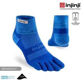 【injinji】Trail野跑避震吸排五趾短襪 (船塢藍) - NAA3655 | 厚底防震 運動員推薦 五趾襪