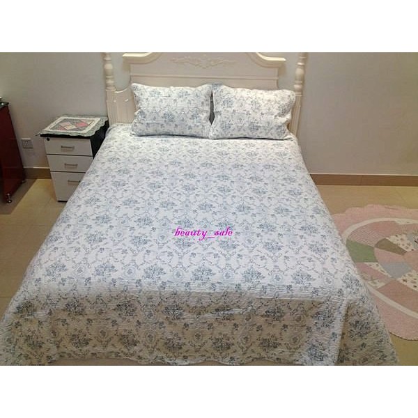 花系列 全棉拼布 絎縫被 床組 床罩 雙人3件組加大版