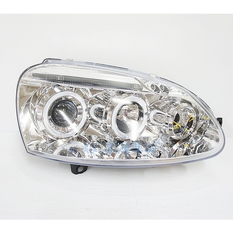 K.A.M. 福斯 VW GOLF 5 03 04 05 06 07 08 LED 雙光圈 魚眼 銀底大燈組