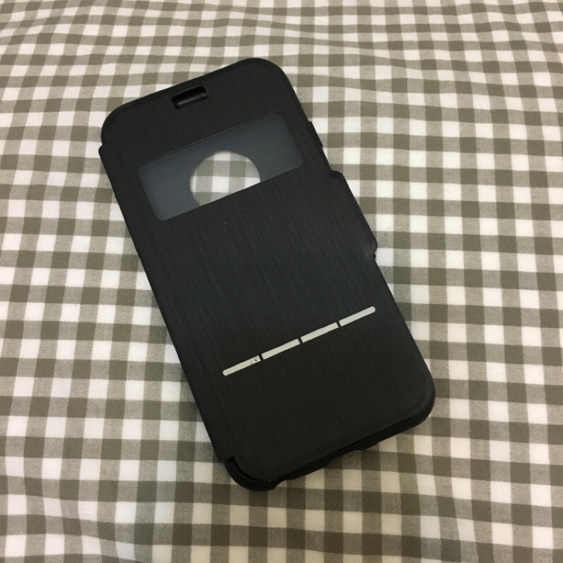 Moshi掀蓋手機殼 適用iPhone 6s(4.7吋）黑-細絲紋 磁扣