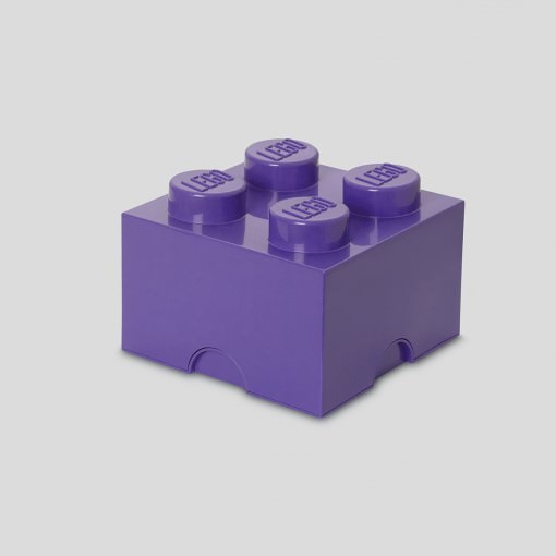 丹麥LEGO 放大版樂高收納箱4凸 (紫丁香)