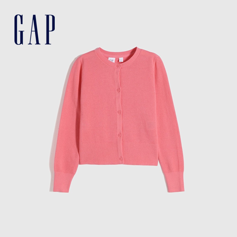 Gap 女童裝 柔軟素色針織外套-粉紅色(723723)