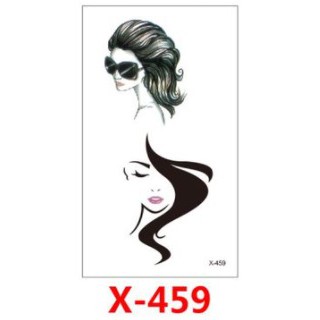 X 長髮 美女 化裝舞會 表演造型 紋身貼紙 能貼在 安全帽 汽機車上 口罩皮膚陶器金屬玻璃