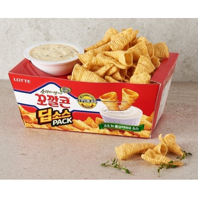 《 Chara 微百貨 》 韓國 LOTTE 盒裝式 沾醬 金牛角 餅乾 蒜味 美乃滋醬 42g