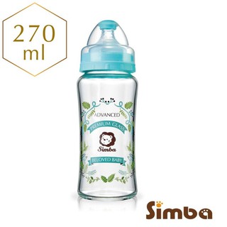 【Simba 小獅王辛巴】蘿蔓晶鑽寬口玻璃大奶瓶270ml(香草／玫瑰／豔陽)