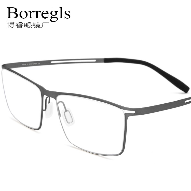 B鈦超輕鏡架眼鏡架男一體成型無螺絲無焊點眼鏡框純鈦近視眼鏡框博睿眼鏡Borregls