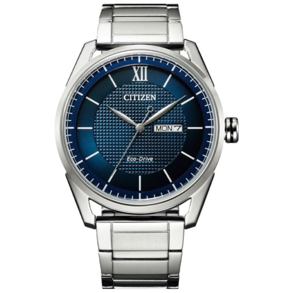 CITIZEN星辰 AW0081-89L 經典光動能日期顯示腕錶/藍面42mm