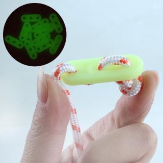 10個/套戶外帳篷風繩扣野營夜光三眼繩扣天幕調節扣露營拉繩塑膠扣配件