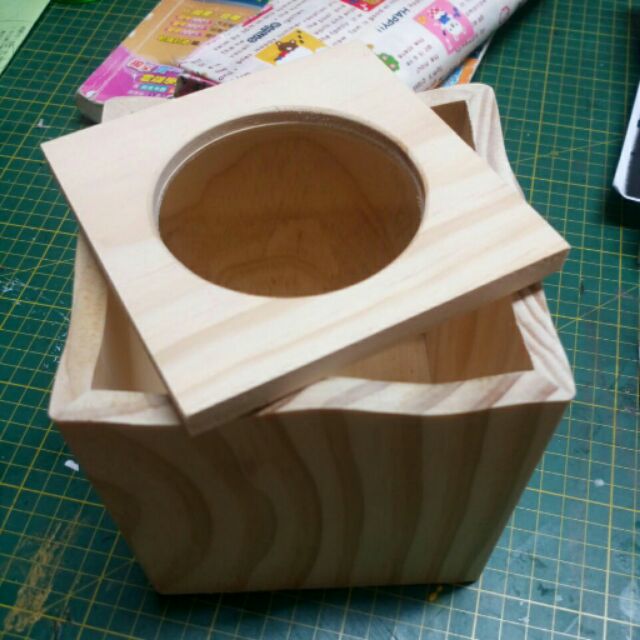 方形波浪松木面紙盒 活動蓋面紙盒 升降面紙盒 沉降面紙盒