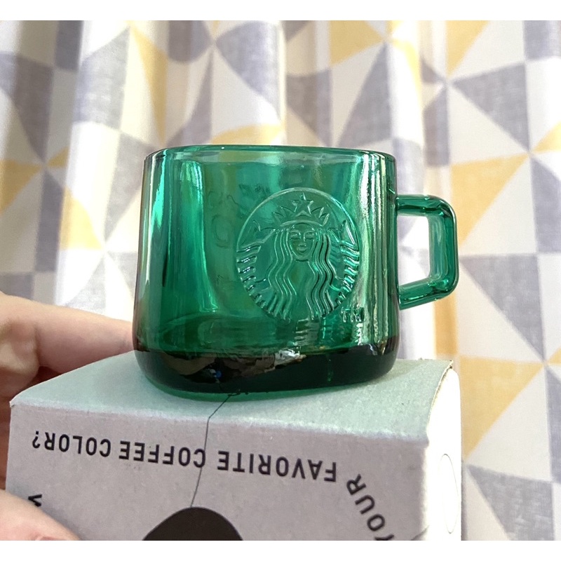 收藏 starbucks 星巴克 女神 浮雕 造型綠色 透明 馬克杯 咖啡杯 義式咖啡杯 500店紀念款 限定版