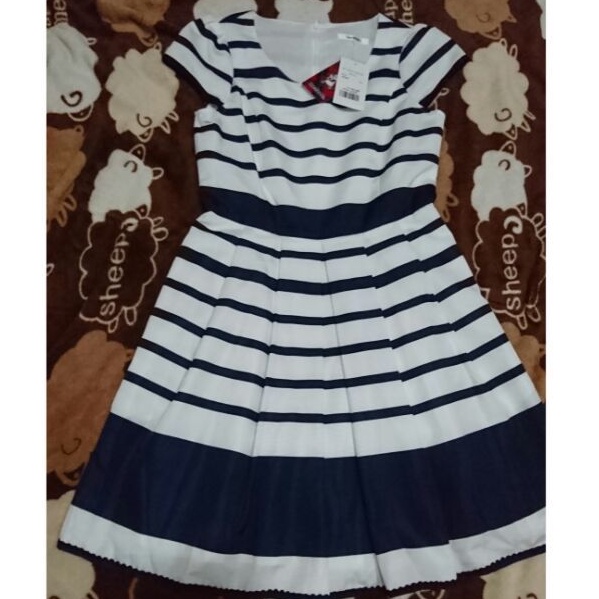 全新瑪之蜜藍白條紋洋裝（尺寸S）