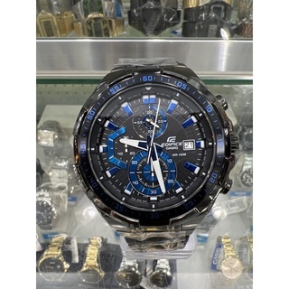 【金台鐘錶】CASIO卡西歐EDIFICE 賽車錶 黑X藍 黑色離子IP處理 EFR-539BK-1A2