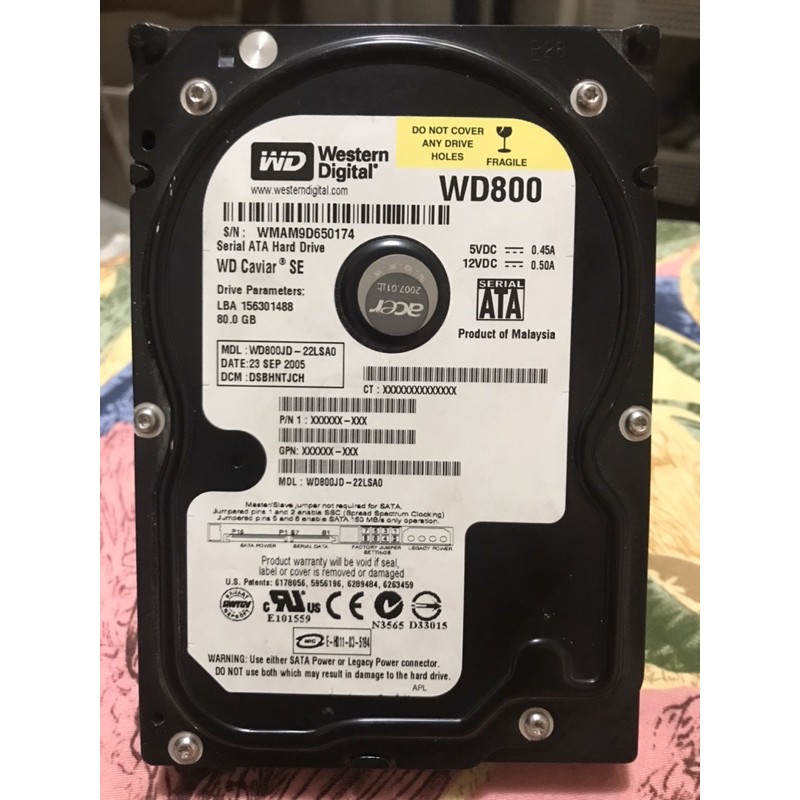 WD800 sata 硬碟