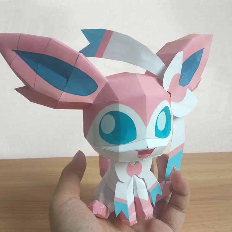 寶可夢_仙子伊布 立體紙模型 手工 DIY 3D 摺紙 折紙 遊戲 動漫 ACG 神奇寶貝 Pokemon 伊布