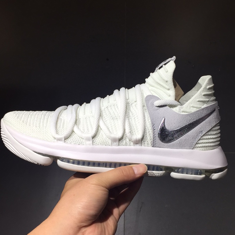 飛董 Nike kd 10 籃球鞋 白 灰 897816 100