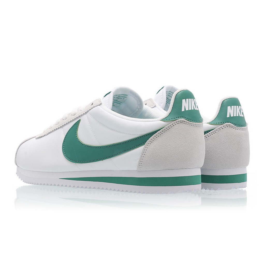 nike cortez white green