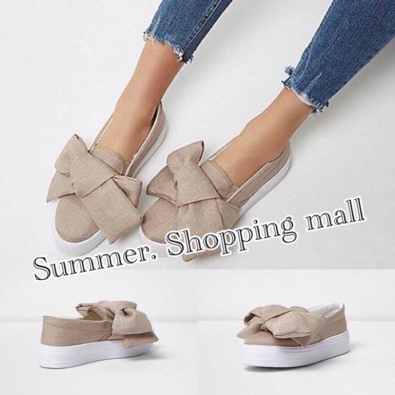 賠本出清 RIVER ISLAND 義大利製 超好穿可愛蝴蝶結便鞋 全新 現貨38