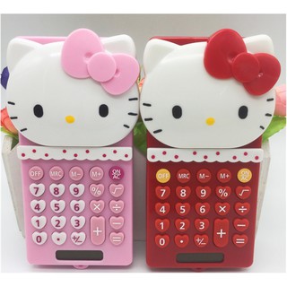 【Ang 24h出貨】現貨 超萌卡通Hello kitty滑蓋小算盤 迷你可愛 太陽能小算盤 可愛便攜 學生會計專用小算