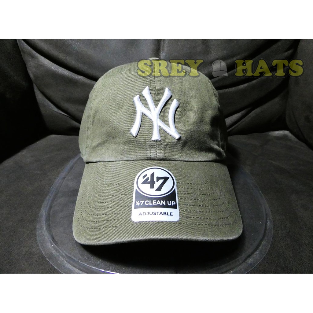 [SREY帽屋]預購★47 Brand CLEAN UP MLB 紐約洋基 經典LOGO 橄欖綠 美國限定 棒球帽 老帽