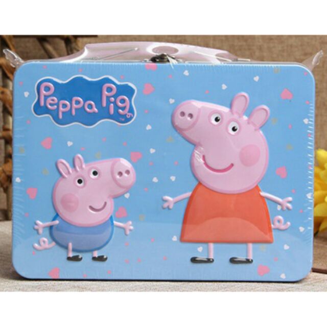 香港版😗Ppeppa pig 佩佩豬牛奶曲奇餅乾手提鐵盒