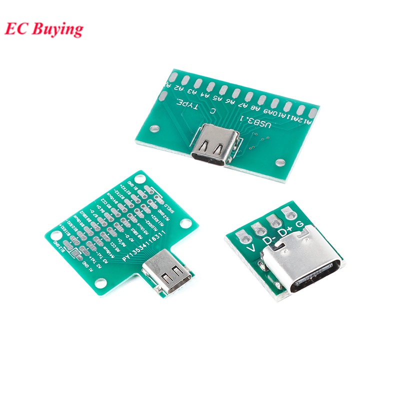 Type-c 母 USB3.1 測試 PCB 板適配器 Type C USB 3.1 16P 24P 2.54mm 連接