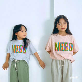 【PINK151】 韓國童裝 Need字母短袖上衣 親子裝 正韓 PK002