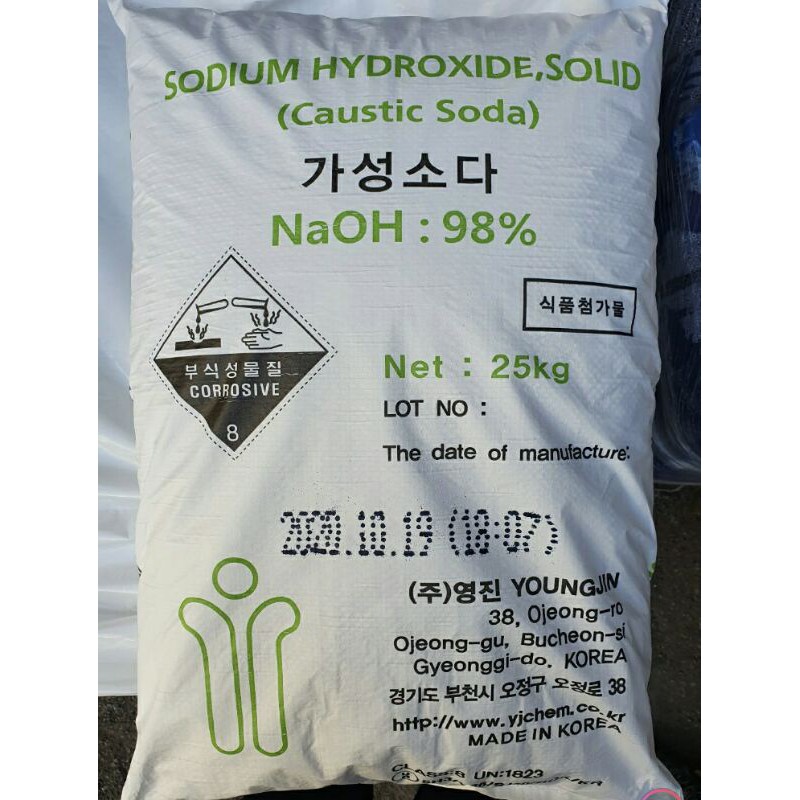 新品上架特價中片鹼 鹼片氫氧化鈉 25公斤 25kg 韓國製 強鹼 洗地洗油去重油馬桶管路疏通超好用