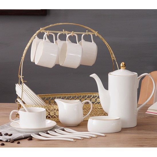【洛洛精品】歐式花茶杯咖啡套具陶瓷咖啡杯套裝家用簡約英式下午茶茶具