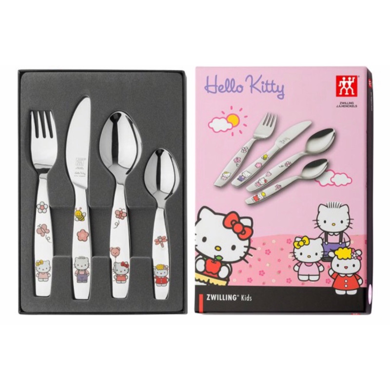 德國雙人牌百年工藝 ZWILLING 🎈Kitty兒童餐具組 🥄不鏽鋼刀叉湯匙🍴4件組