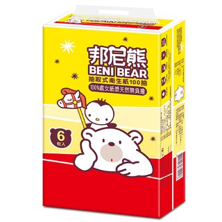BeniBear邦尼熊抽取式衛生紙100抽6包10袋