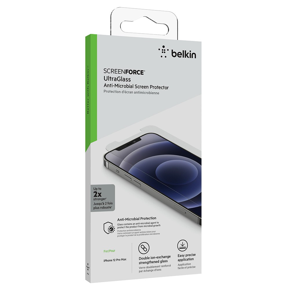 Belkin UltraGlass 抗菌螢幕保護貼- iPhone 12 Pro Max OVA039zz現貨 廠商直送