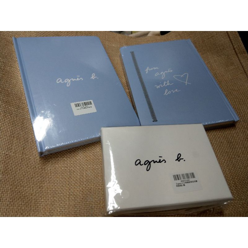 【agnes b.】筆記本-藍 防刮皮革直式證件套(藍) 2021年曆本 證件夾